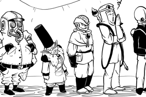 A bunch of people in line to get their sweet first hard copy of webcomic. 